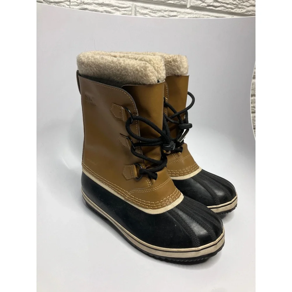 Sorel 1964 Pac 2 Snow Boots Womens 6 Brown Excellent Waterproof Faux Fur Lining